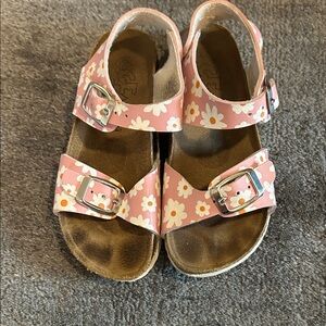 Floral Kids Leather Sandals